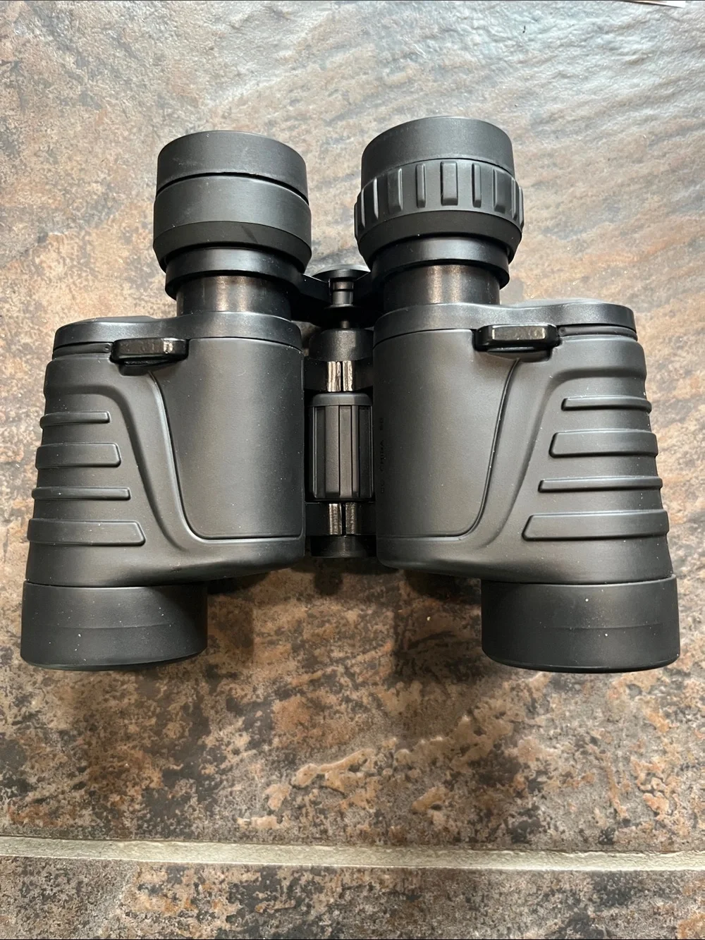 Simons Black Binoculars with Black Case, Lens Caps and Strap
